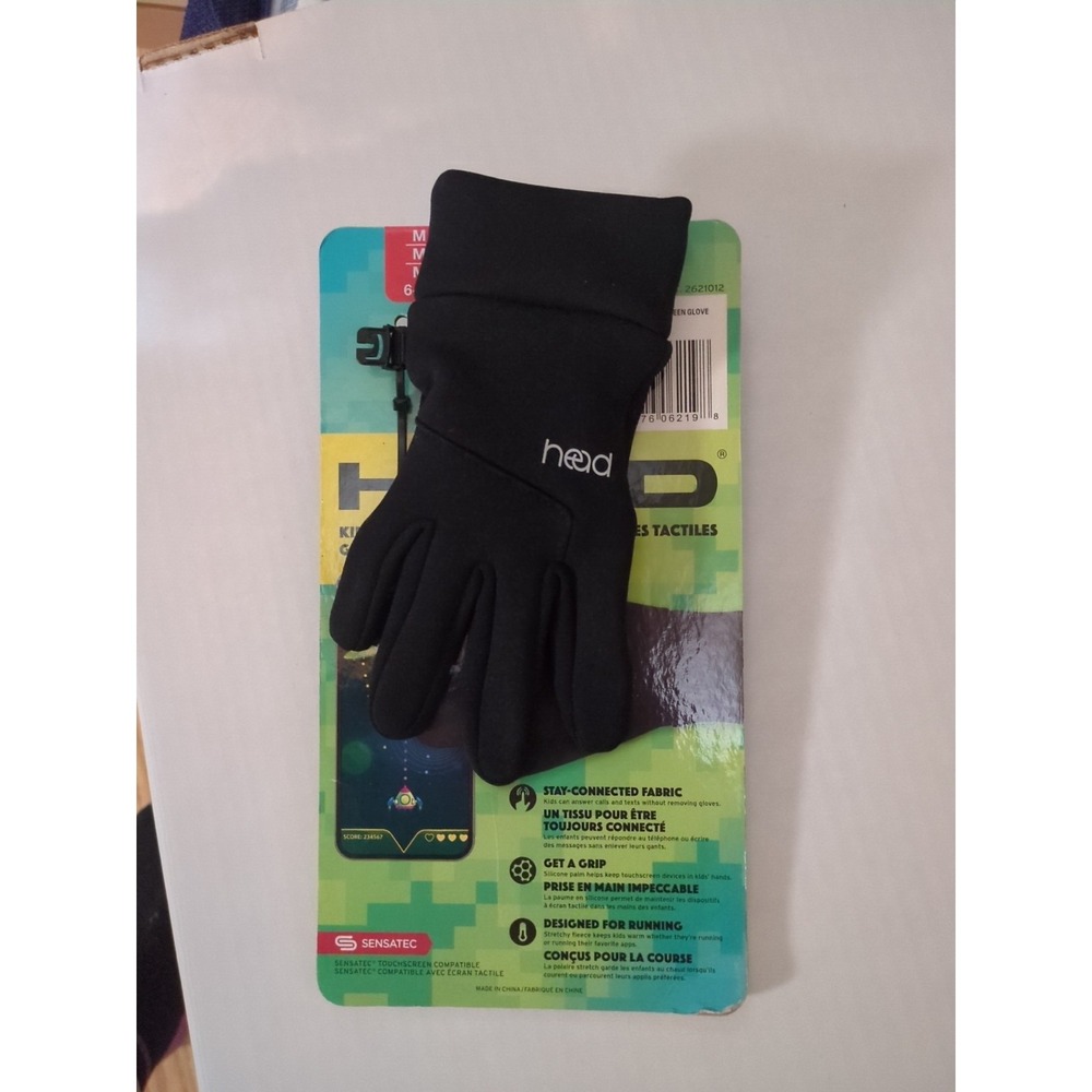 HEAD Kids Touchscreen Gloves‎ and Mittens Size M Color Black